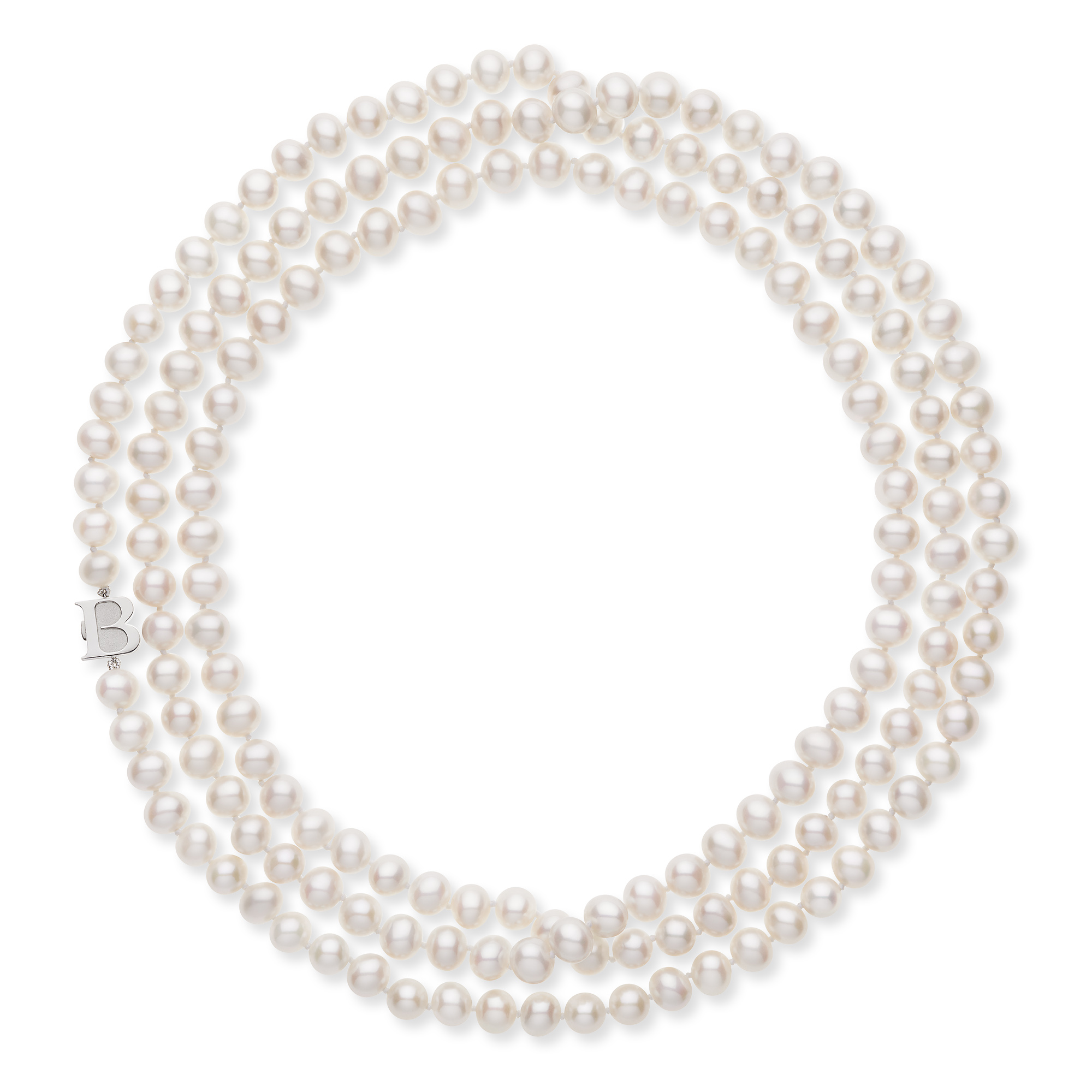 Birks 7.5-8 mm Silver Cultured Freshwater Pearl Necklace